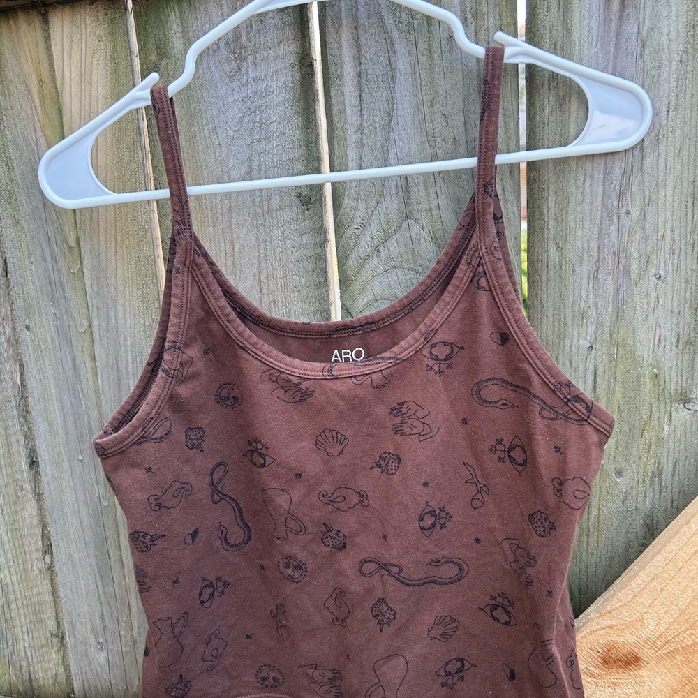 ARQ Chocolate Brown Graphic Tank